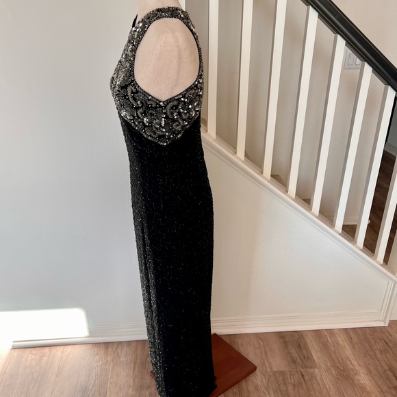 Right Choice vintage silk beaded medium gown so stunning!! - Picture 4 of 17